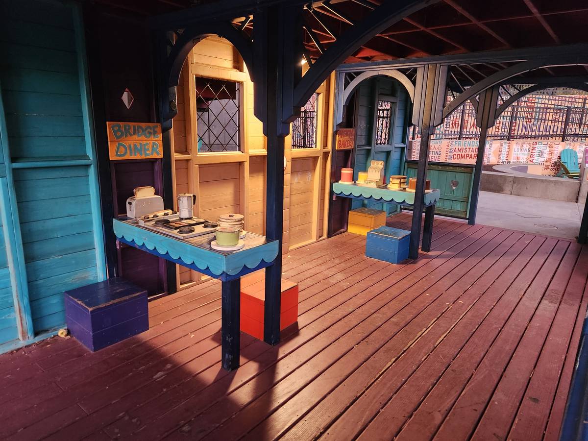 Bridge Diner, the play kitchen inside the playhouse